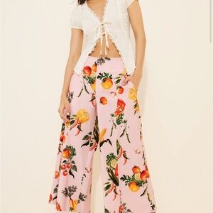 Maeve Pink Floral Cropped Pants